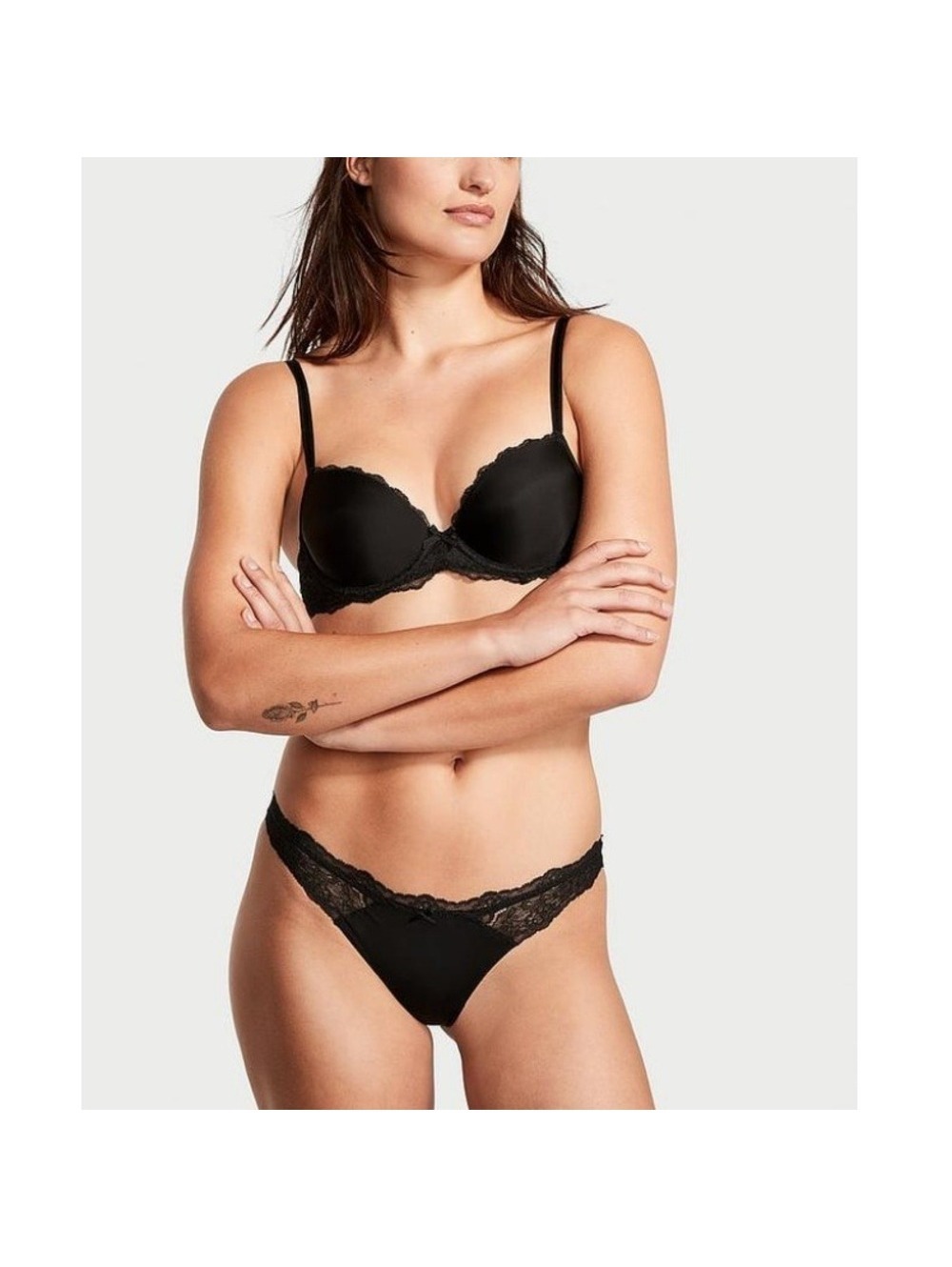 Victoria's Secret Sexy Illusions Lace-Trim Cheekie Panty Black Size XXL NEW